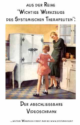 wichtiges Werkzeug in der Systemischen Therapie: der abschließbare Video-Schrank